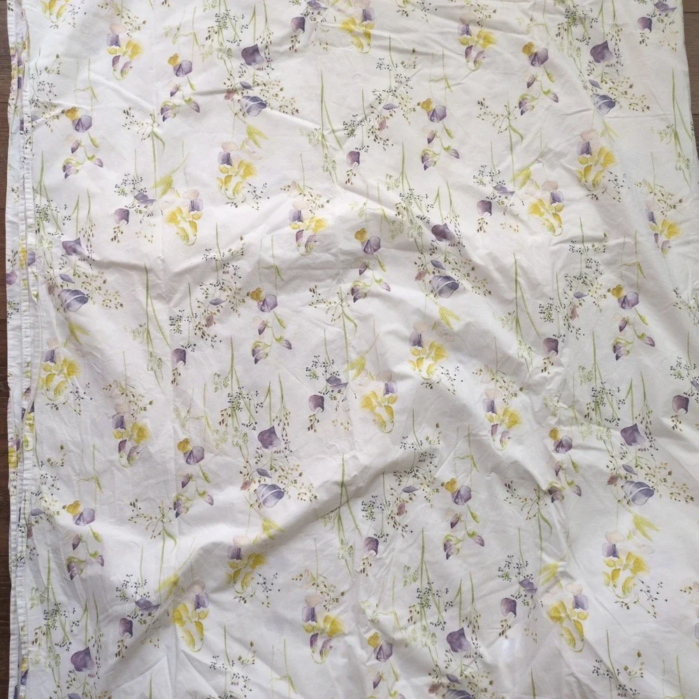 Yves Delorme Paris Senteur Pollen Queen Fitted & Flat Sheet Set Floral Purple
